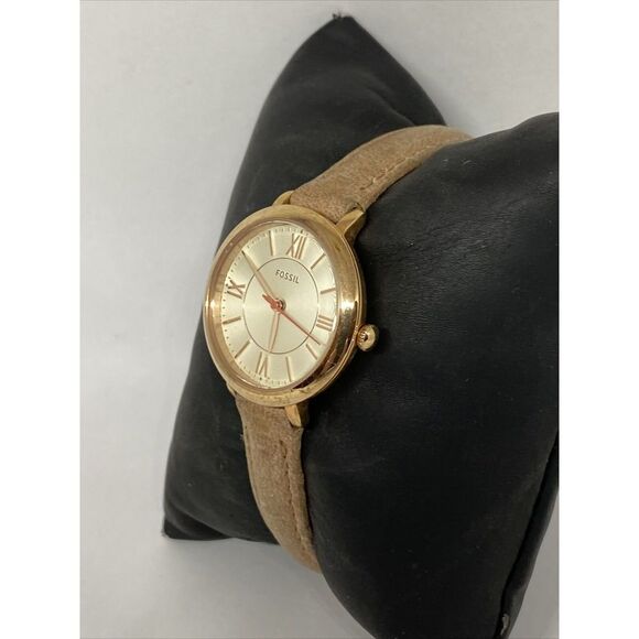 Fossil Jacqueline ES3802 Women's Beige Leather Analog Dial Quartz Watch JK869 - Picture 4 of 12